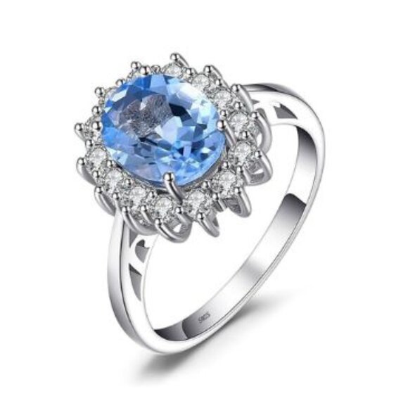 🩵 2.3ct Sky Blue Topaz Ring - 925 Sterling Silver 💍 - Picture 4 of 6
